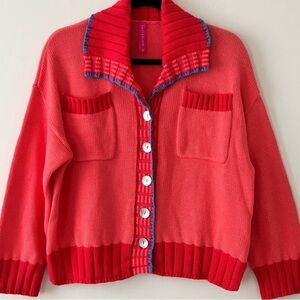 Red Button-Up Cardigan